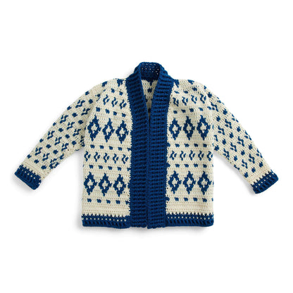 Patons Crochet Fair Isle Cardigan Pattern | ribbing, increases, decreases