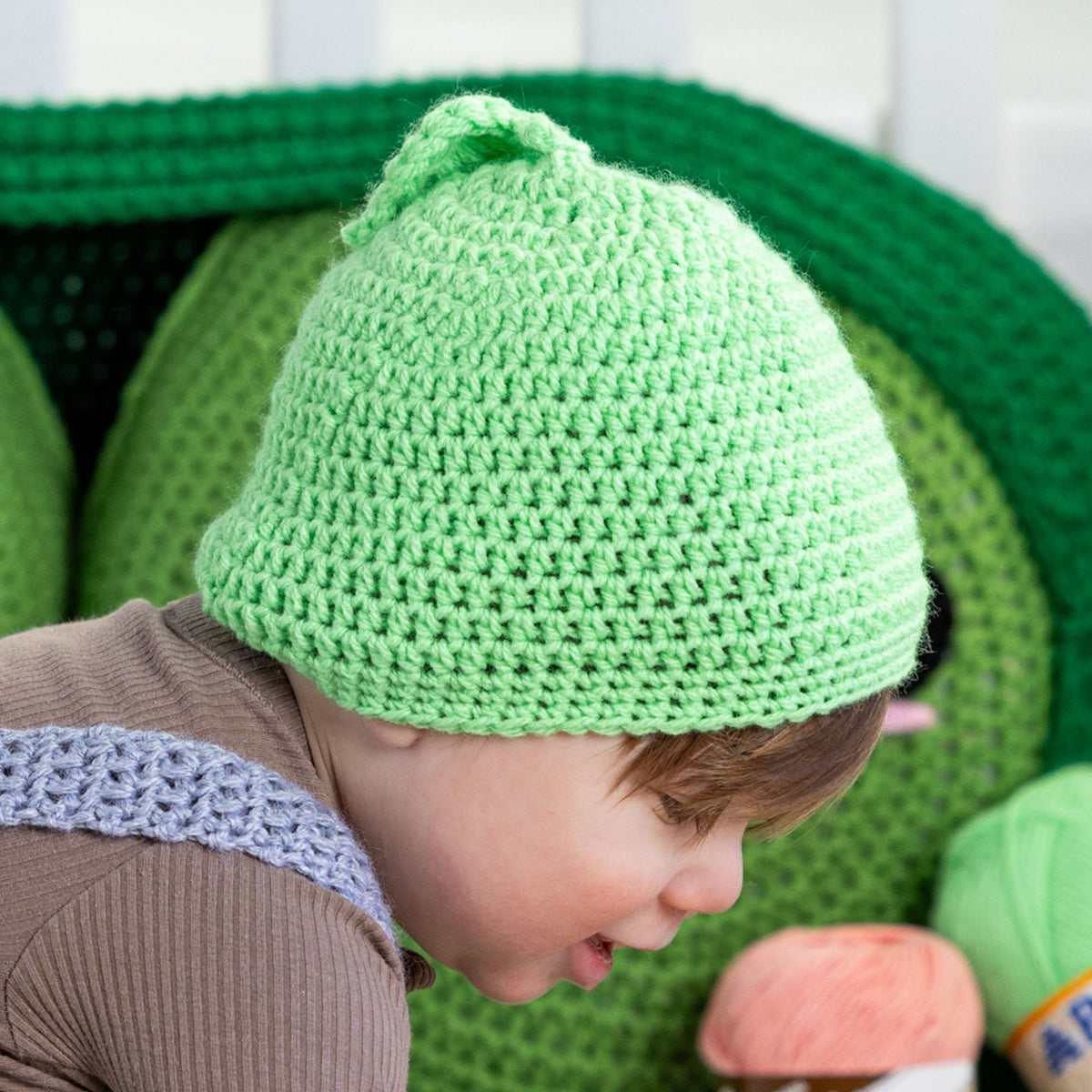 Patons Baby Sprout Crochet Hat Pattern | slip stitch, worked in the round
