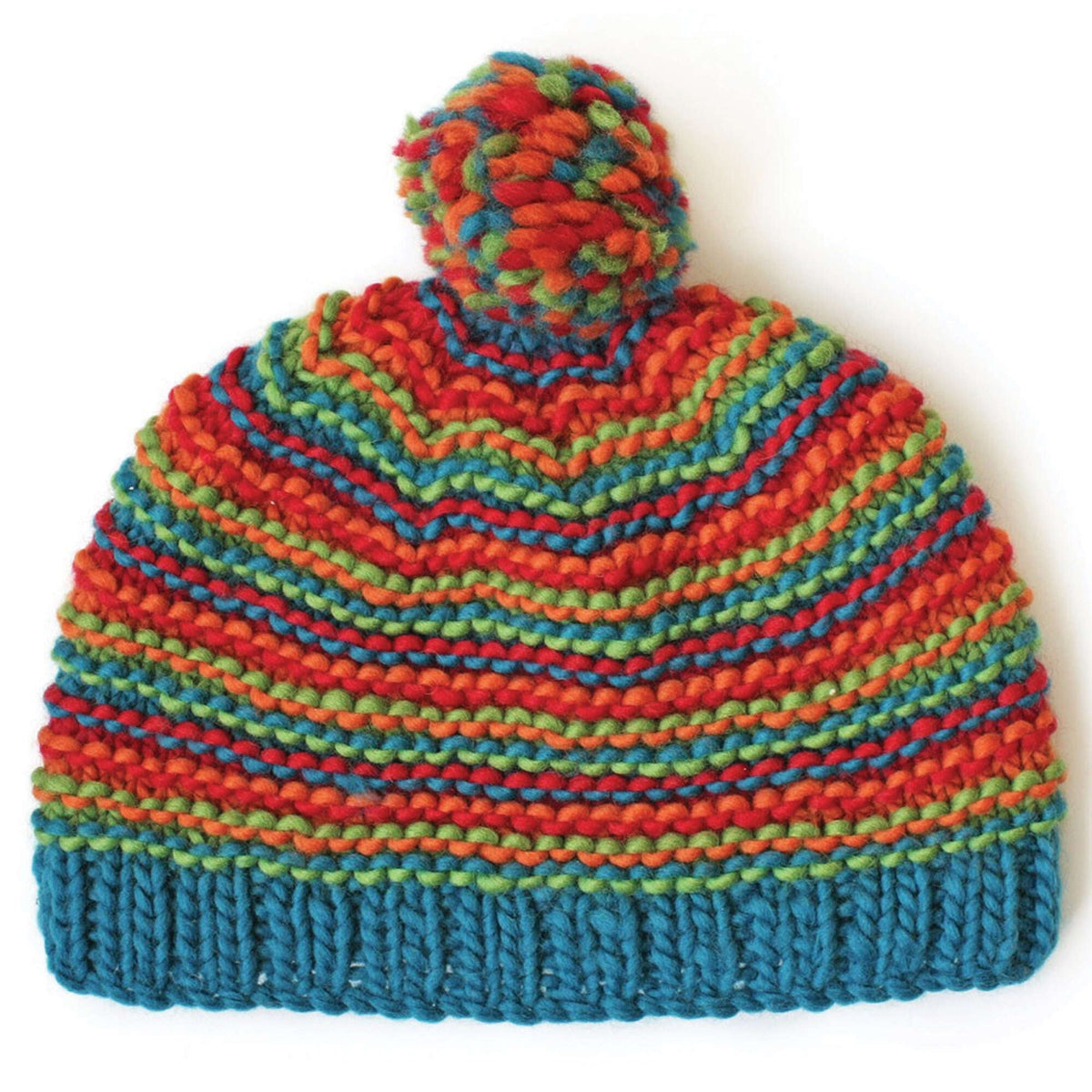 Patons Knit Bright Stripes Beanie Pattern | gift, Hats, Women