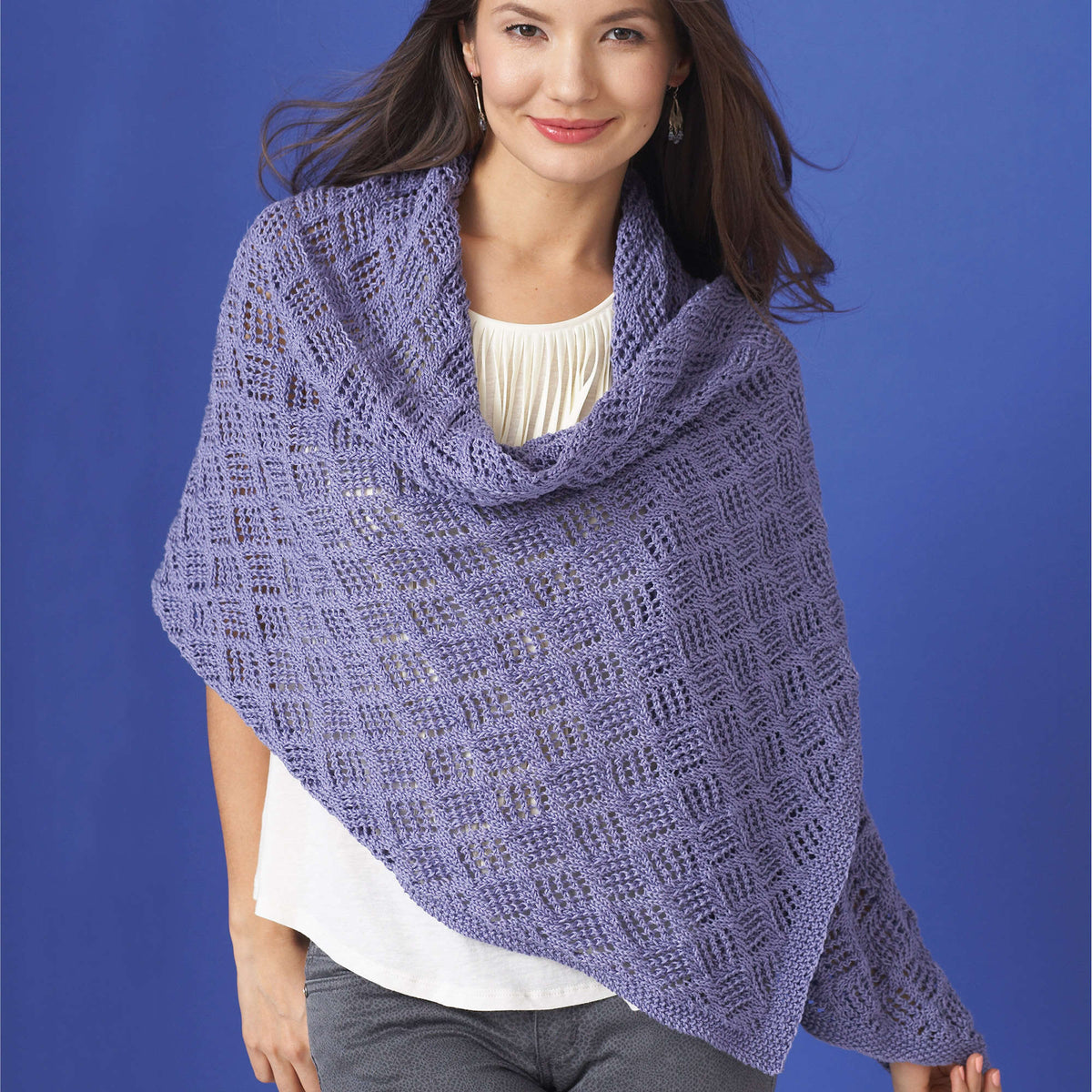 Patons Knit Diamond Lace Wrap Pattern | Grace, gift, Intermediate