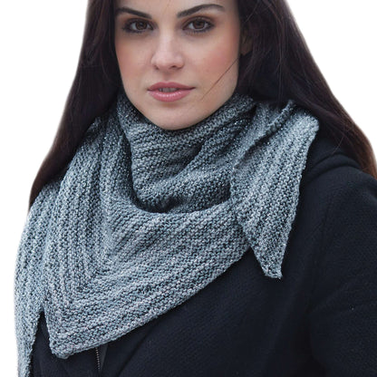 Patons Asymmetrical Knit Shawl Pattern | stripes, self-striping