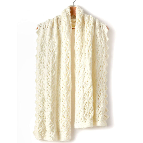 Patons Shandeh's Knit Cushy Lace Wrap Pattern | winter, gift, Women