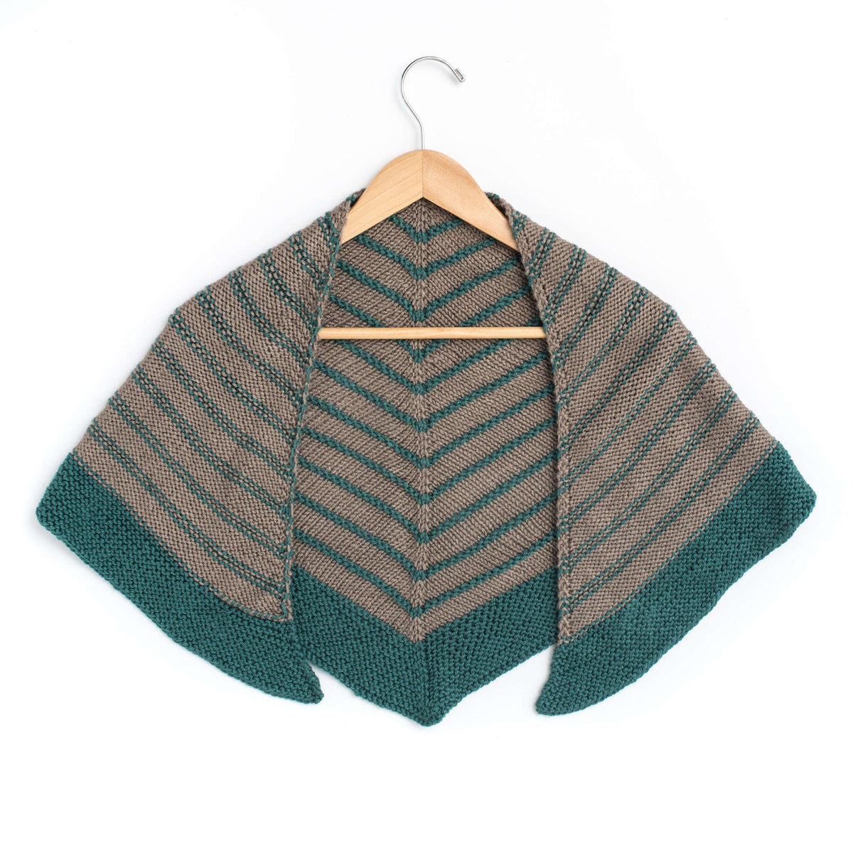 Patons Knit Cozy Striped Kerchief Pattern | increases, gift, shades