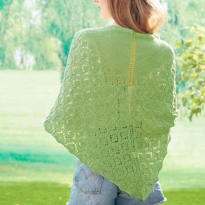 Patons Pastoral Lace Knit Shawl Pattern | stocking stitch, motif