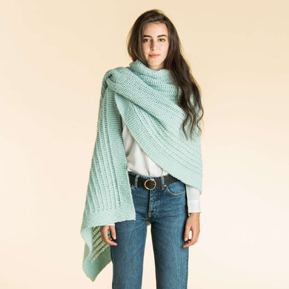 Patons Knit Easy Eyelet Stitch Wrap Pattern | lace, winter, gift
