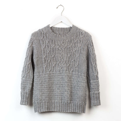 Patons Boxy Cabled Crew Knit Pullover Pattern | cables, gift, colors