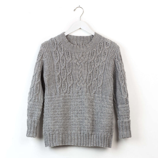 Patons Boxy Cabled Crew Knit Pullover Pattern | cables, gift, colors