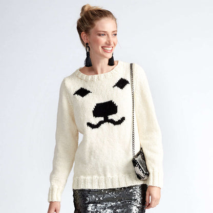 Patons Polar Bear Knit Holiday Sweater Pattern | winter, gift, bulky