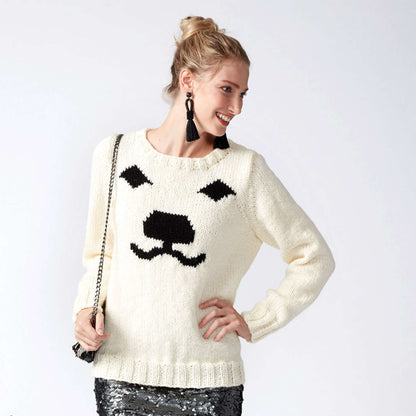 Patons Polar Bear Knit Holiday Sweater Pattern | winter, gift, bulky