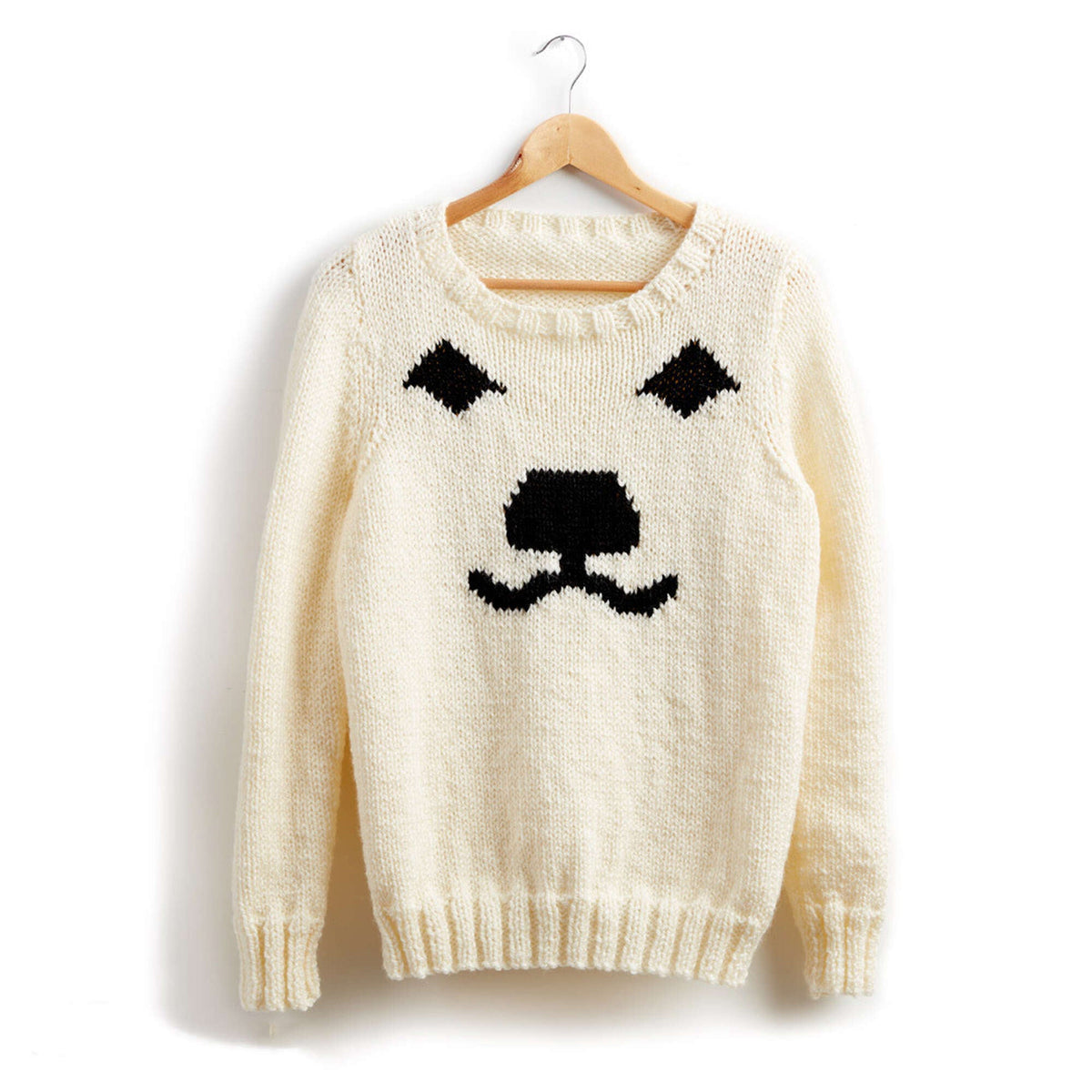 Patons Polar Bear Knit Holiday Sweater Pattern | winter, gift, bulky