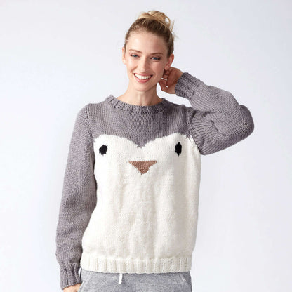 Patons Penguin Knit Holiday Sweater Pattern | gift, colors, shades
