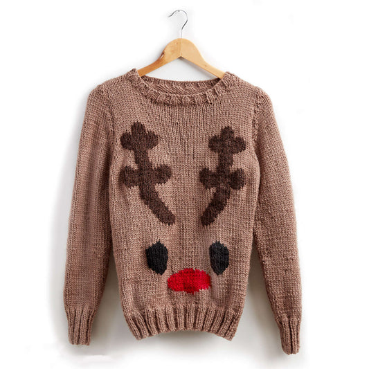 Patons Reindeer Knit Holiday Sweater Pattern | Christmas, gift, colors