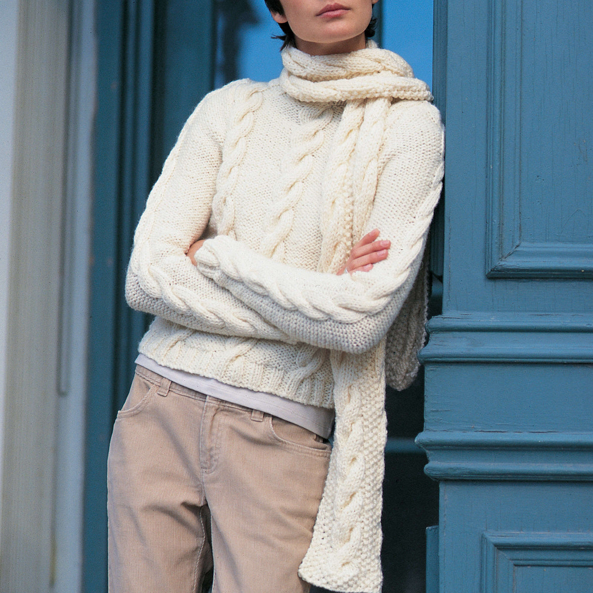Patons Easy Street Pullover and Scarf Pattern | Shetland Chunky, gift