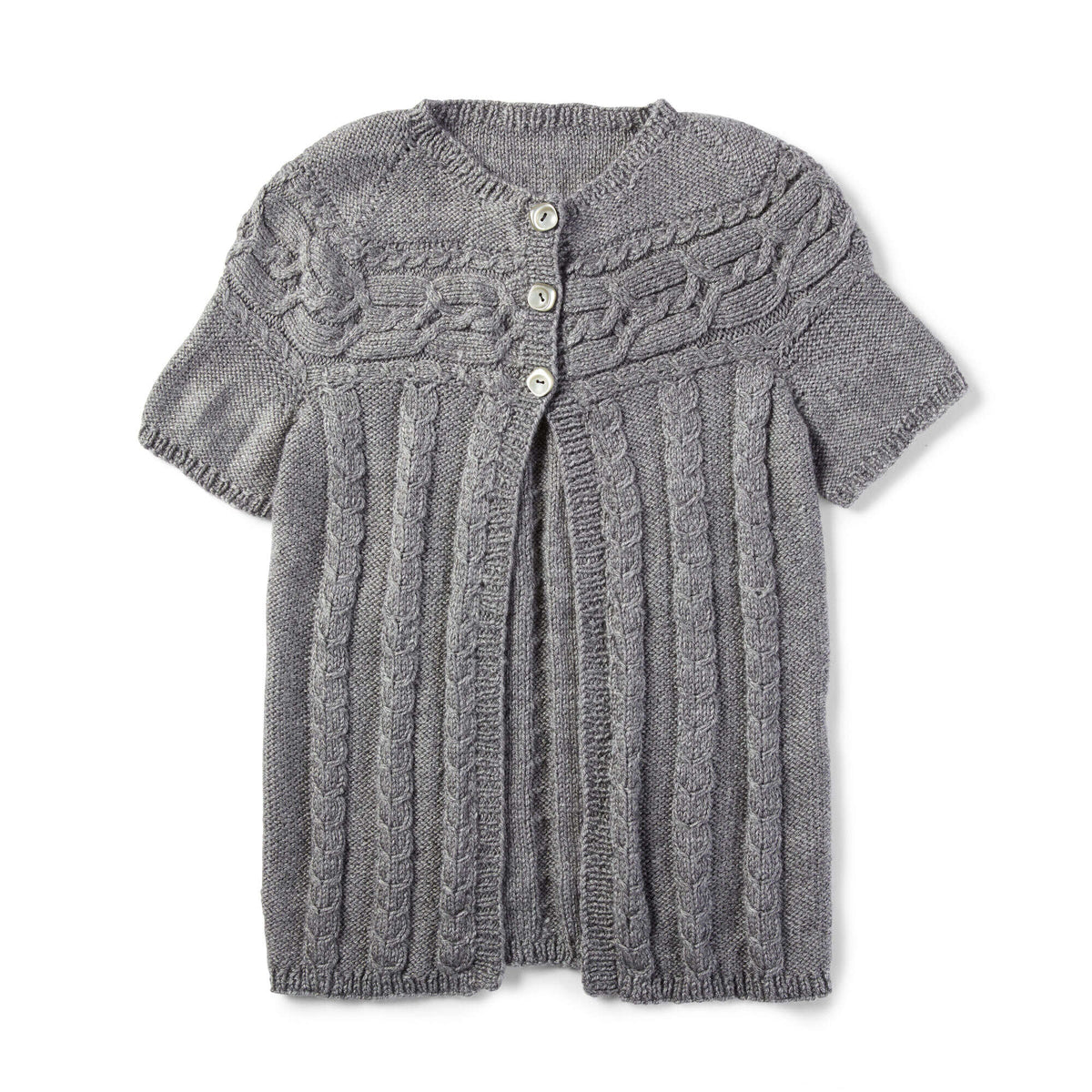 Patons Knit Cardigan with Cabled Yoke Pattern | cables, gift, shades