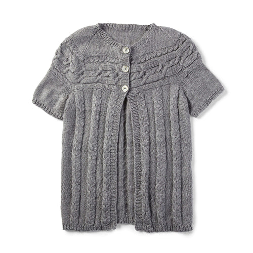 Patons Knit Cardigan with Cabled Yoke Pattern | cables, gift, shades