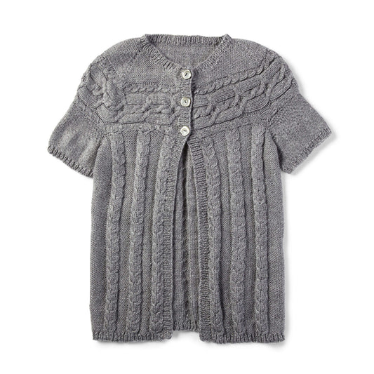 Patons Knit Cardigan with Cabled Yoke Pattern | cables, gift, shades