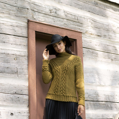 Patons Branching Paths Cable Knit Sweater Pattern | texture, shades