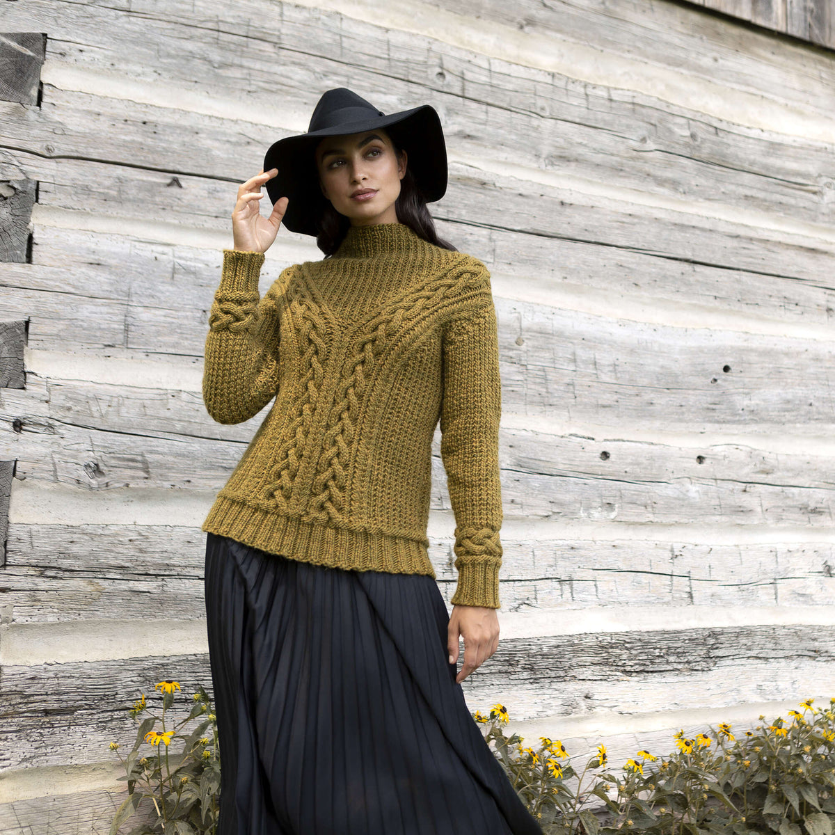 Patons Branching Paths Cable Knit Sweater Pattern | texture, shades