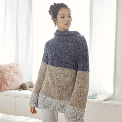 Patons Winter Clouds Knit Tunic Pattern | stocking stitch, seamed, shades