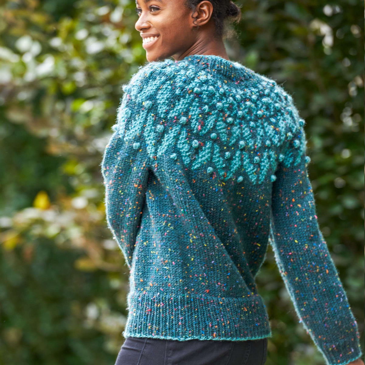 Patons Rich Tweed Chevron Knit Sweater Pattern | Fair Isle, rounds, gift
