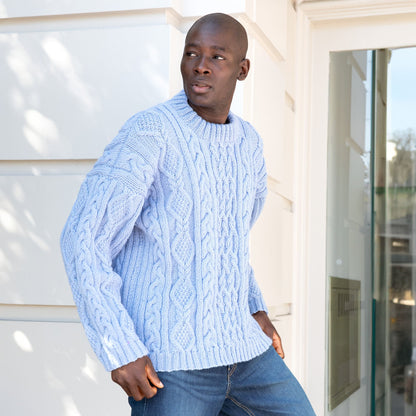 Patons Cable Knit Mock Neck Pullover Pattern | ribbed, ribbing, textured