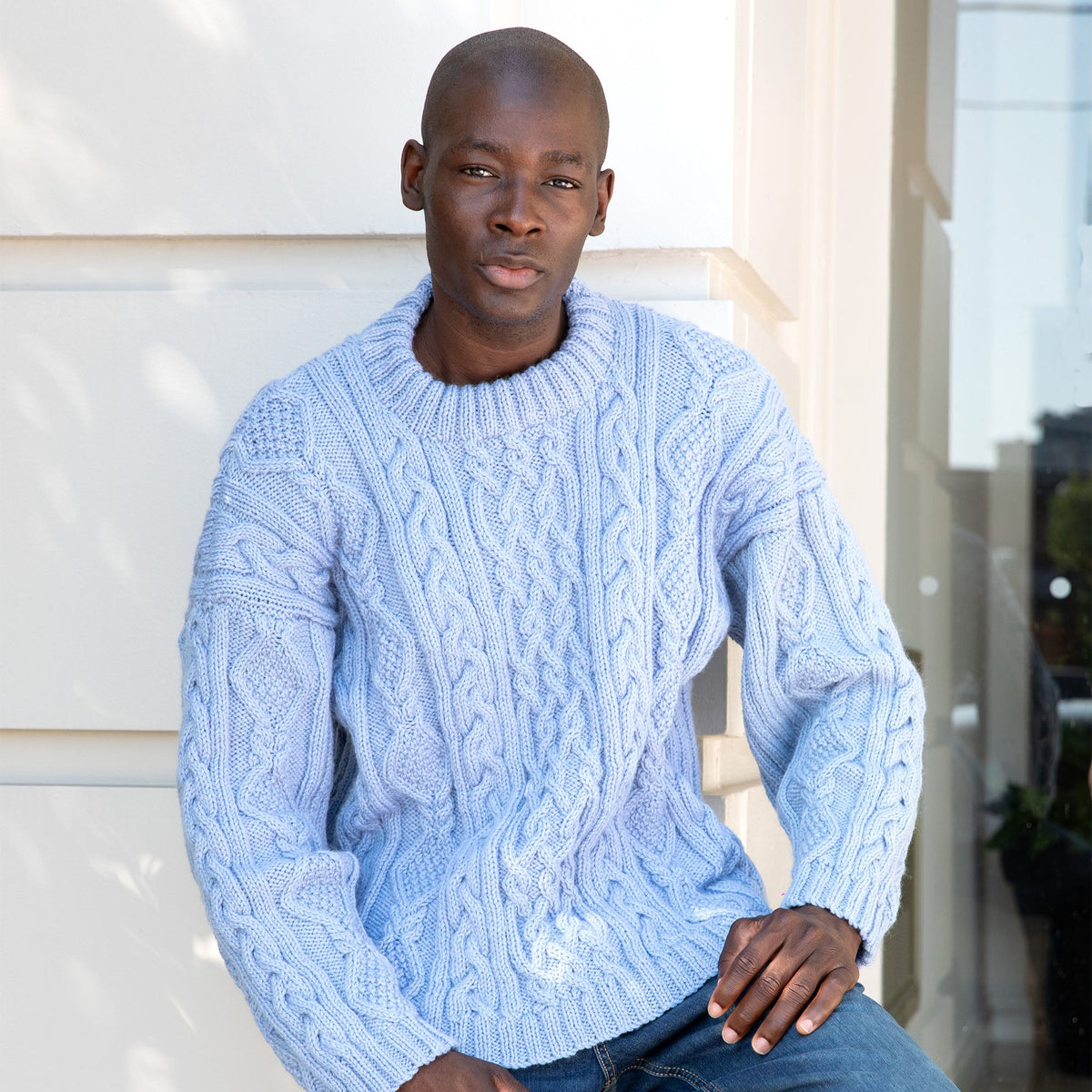 Patons Cable Knit Mock Neck Pullover Pattern | ribbed, ribbing, textured