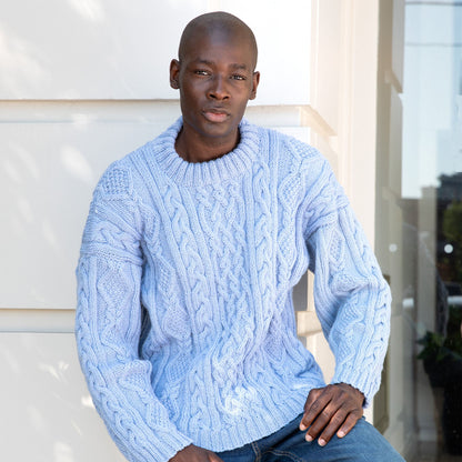 Patons Cable Knit Mock Neck Pullover Pattern | ribbed, ribbing, textured