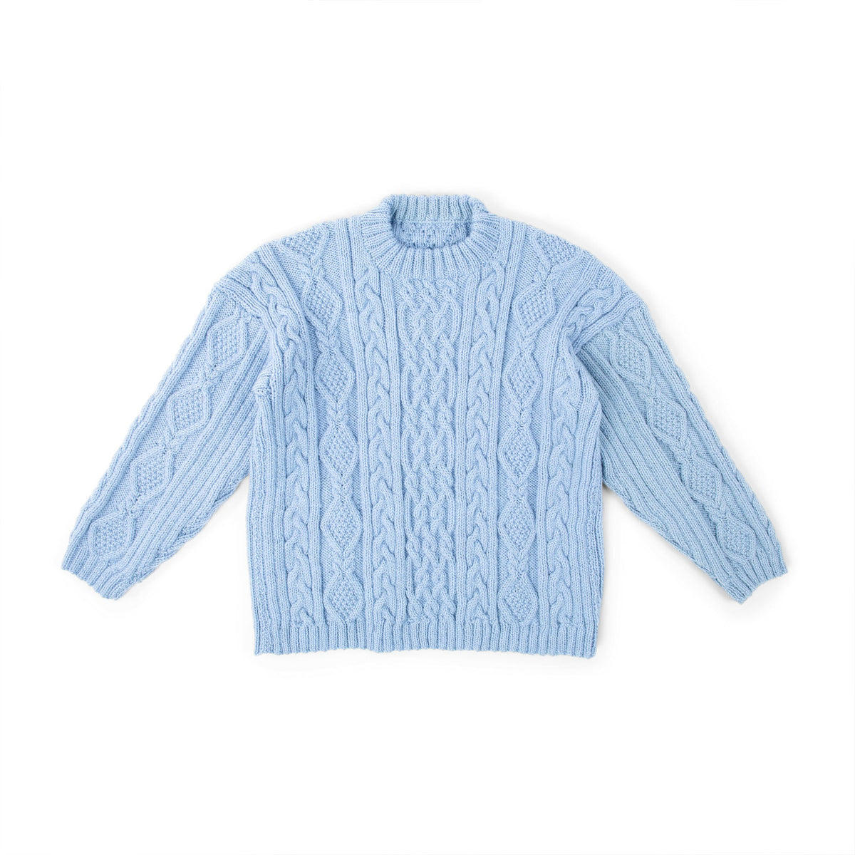 Patons Cable Knit Mock Neck Pullover Pattern | ribbed, ribbing, textured