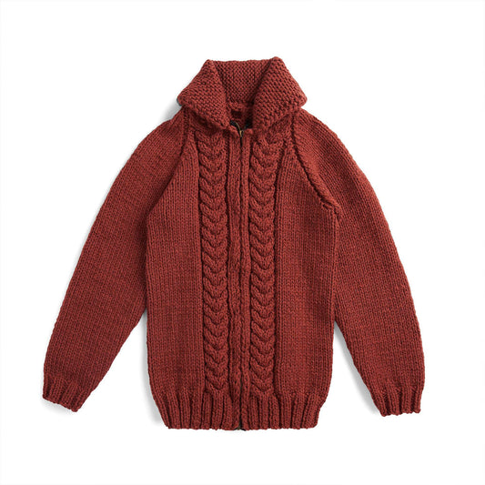 Patons Yorkview Knit Zipper Cardigan Pattern | cables, gift, bulky