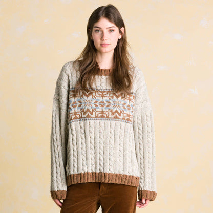 Patons Nordic Cabled Knit Pullover Pattern | ribbing, Fair Isle, cable