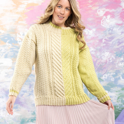 Patons Knit Split Cable Sweater Pattern | gift, texture, Adult