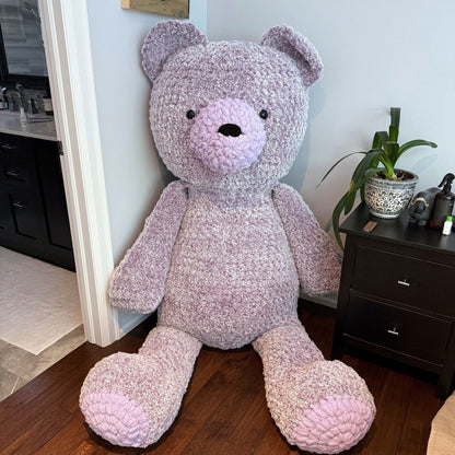 Bernat Barnaby the Jumbo Teddy Bear Pattern | Blanket Big, plush, feet