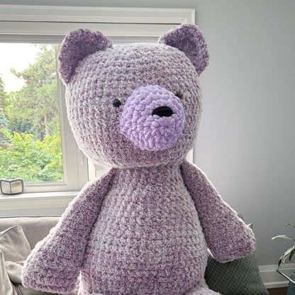 Bernat Barnaby the Jumbo Teddy Bear Pattern | Blanket Big, plush, feet