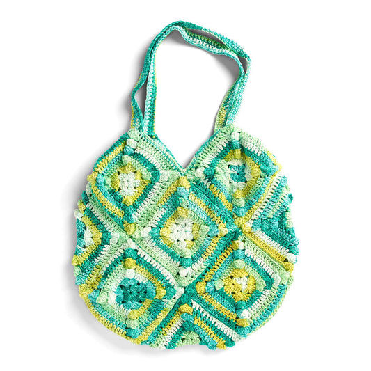 Peaches & Crème Popcorn Square Crochet Tote Bag Pattern | colorwork, Easy
