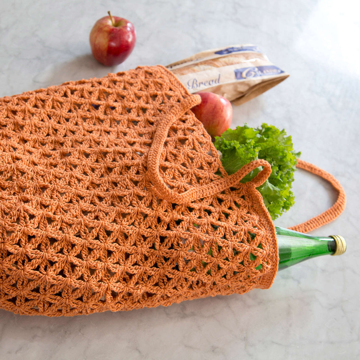 Red Heart Lacy Crochet Market Bag Pattern | gift, Bags/Purses, Easy