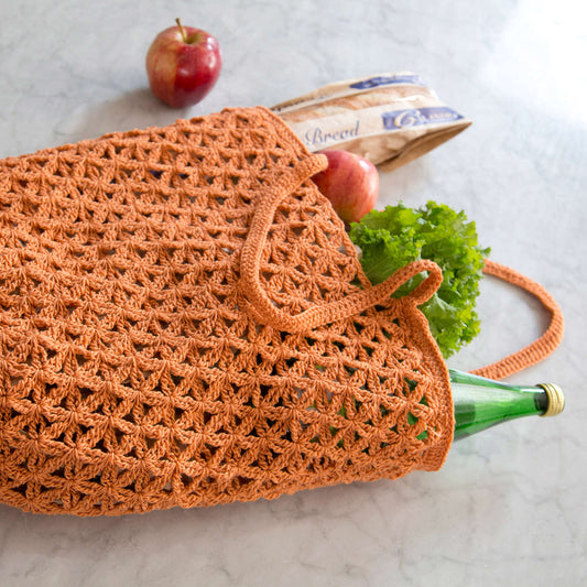 Red Heart Lacy Crochet Market Bag Pattern | gift, Bags/Purses, Easy