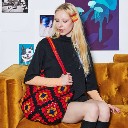 Red Heart In the Bag Granny Crochet Tote Pattern | daily essentials, colors