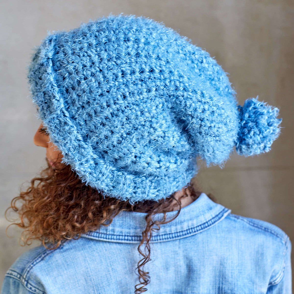 Red Heart Simply Slouchy Crochet Hat Pattern | gift, texture, furry