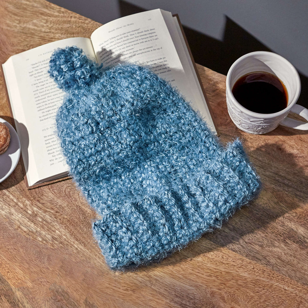 Red Heart Simply Slouchy Crochet Hat Pattern | gift, texture, furry