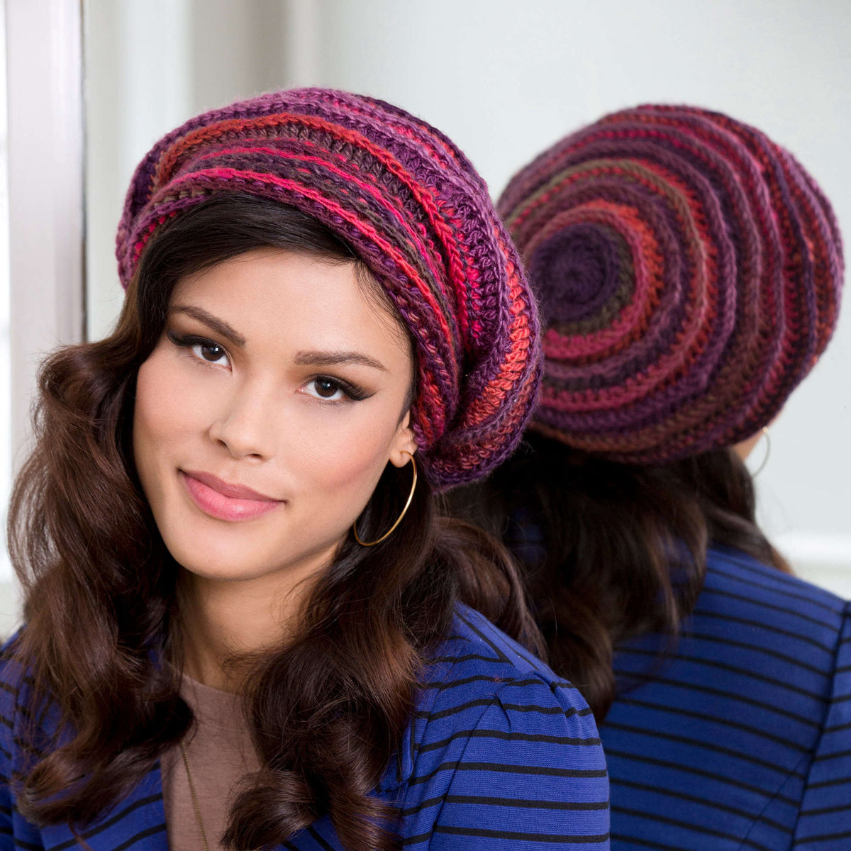 Red Heart Crochet Slouchy Beanie Pattern | ribbed, Boutique Unforgettable