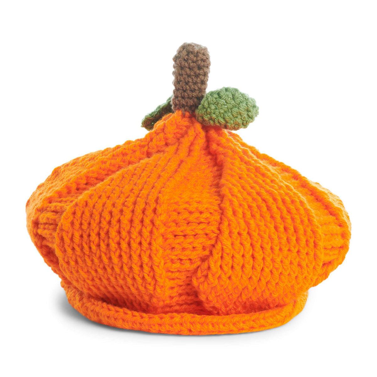 Red Heart Newsboy Pumpkin Crochet Hat Pattern | top down, Super Saver, Hats
