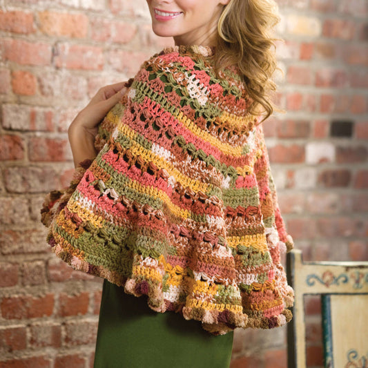Red Heart Crochet Santa Fe Sunset Shawl Pattern | Women, Easy