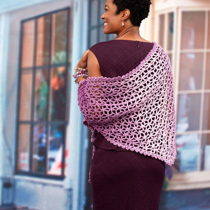 Red Heart Lacy Isosceles Crochet Shawl Pattern | lace, gift, shades
