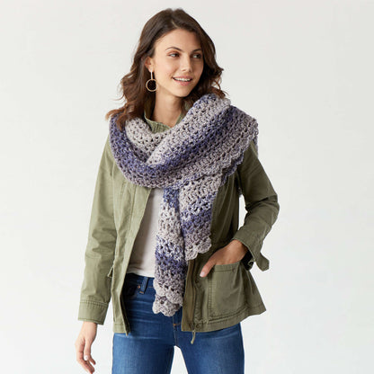 Red Heart Oversized Style Shawl Pattern | single crochet, slip stitch, Roll