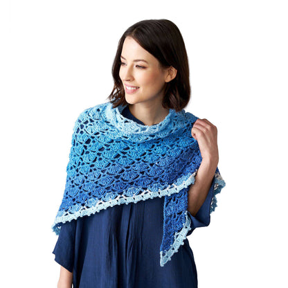 Red Heart Allover Lace Crochet Shawl Pattern | shell stitch, increases