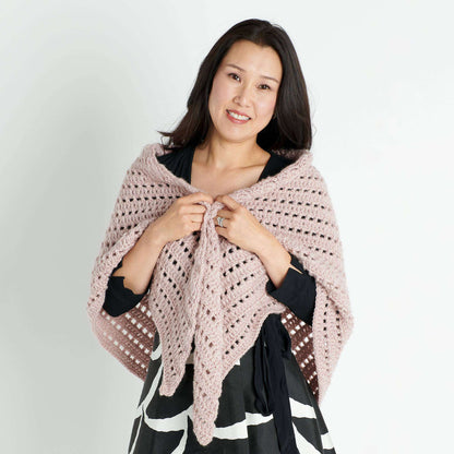 Red Heart Easy Crochet Triangle Shawl Pattern | rows, gift, texture