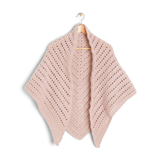 Red Heart Easy Crochet Triangle Shawl Pattern | rows, gift, texture
