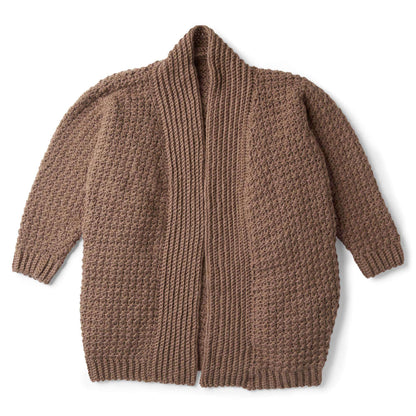 Red Heart Cozy Textured Crochet Cardigan Pattern | ribbed, gift, collar