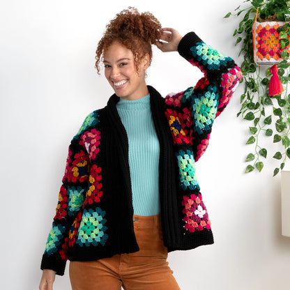 Red Heart Cozy Crochet Granny Cardigan Pattern | gift, colors, shades