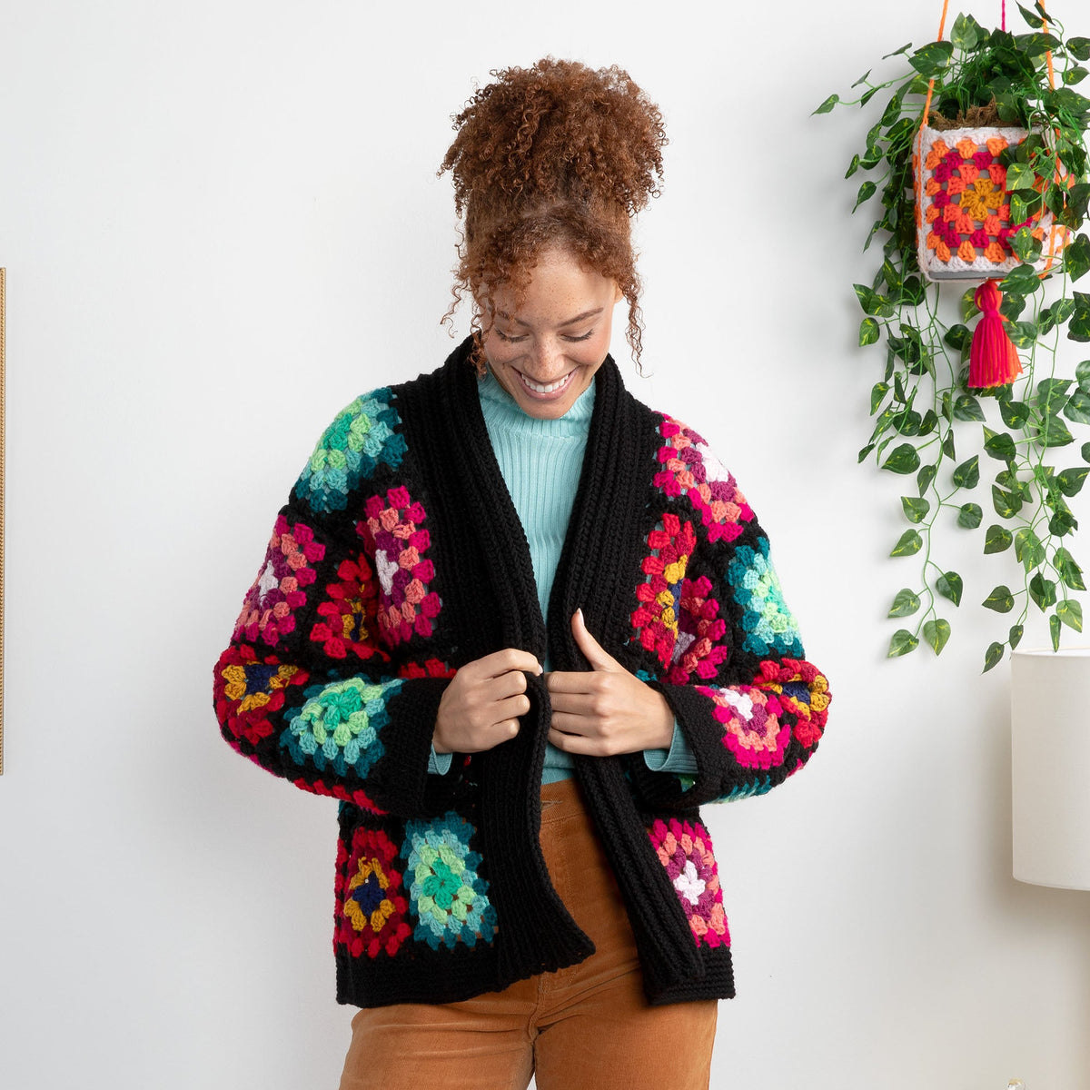 Red Heart Cozy Crochet Granny Cardigan Pattern | gift, colors, shades